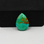 Natural Mohave Turquoise Pear Cabochon 18x14mm 7ct - Green Rust Matrix - Pedra Gems