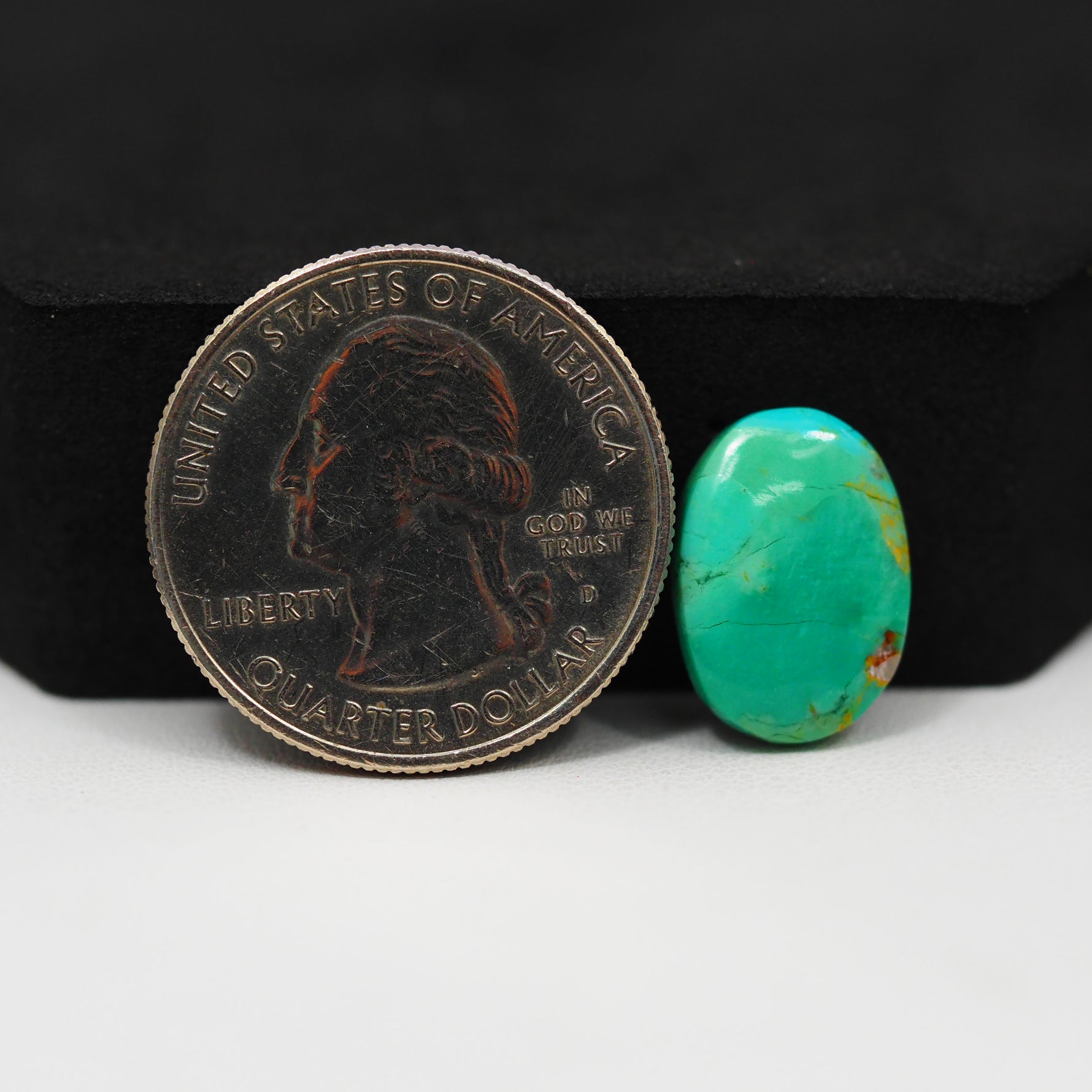 Natural Mohave Turquoise Oval Cabochon 15x11mm 4.5ct - Green - Pedra Gems