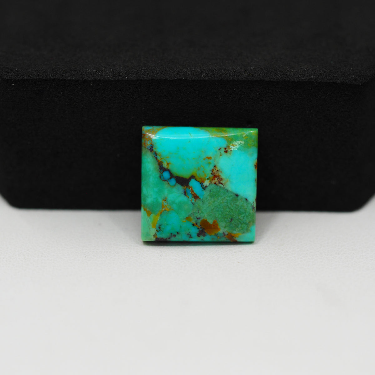 Natural Mohave Turquoise Square Cabochon 15x15mm 7.5ct - Blue Green Matrix - Pedra Gems
