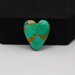 Natural Mohave Turquoise Heart Cabochon 21x17mm 11ct - Green Rust Matrix - Pedra Gems