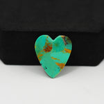 Natural Mohave Turquoise Heart Cabochon 21x17mm 11ct - Green Rust Matrix - Pedra Gems