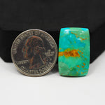 Natural Mohave Turquoise Rectangle Cabochon 24x16mm 18ct - Blue Green Rust Band - Pedra Gems