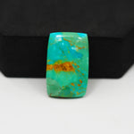 Natural Mohave Turquoise Rectangle Cabochon 24x16mm 18ct - Blue Green Rust Band - Pedra Gems