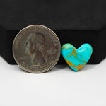 Natural Mohave Turquoise Heart Cabochon 13x15mm 6ct - Blue - Pedra Gems