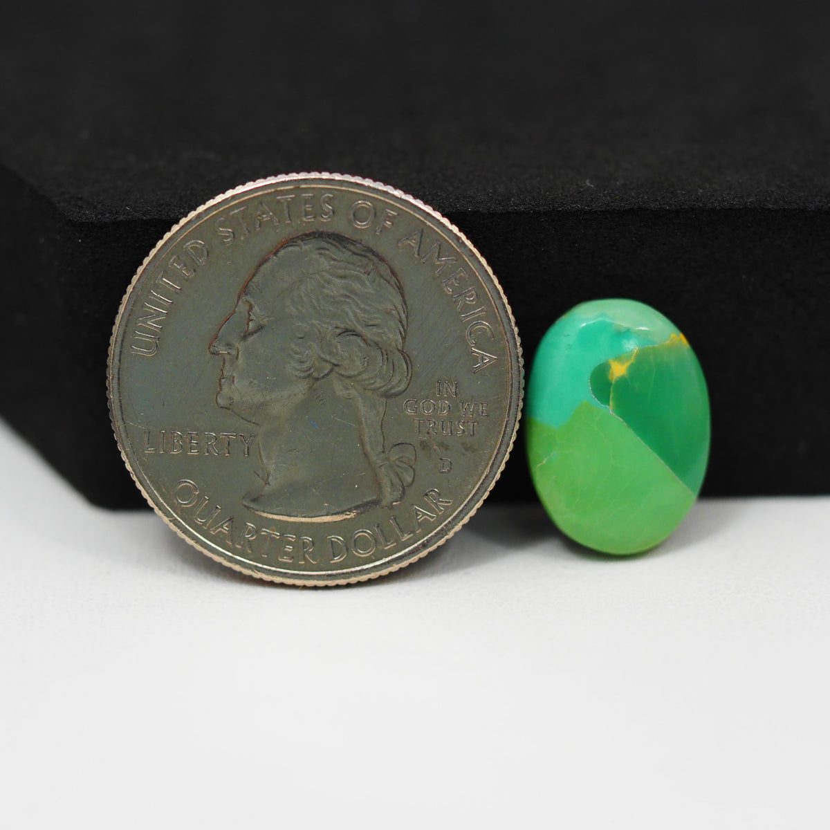 Natural Mohave Turquoise Oval Cabochon 15x11mm 4ct - Green Teal - Pedra Gems