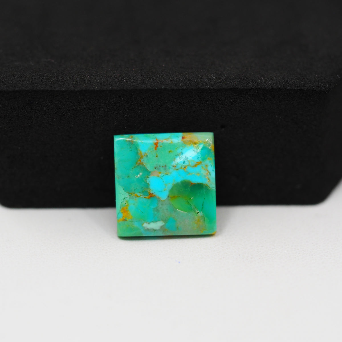 Natural Mohave Turquoise Square Cabochon 14x14mm 6ct - Blue Green - Pedra Gems