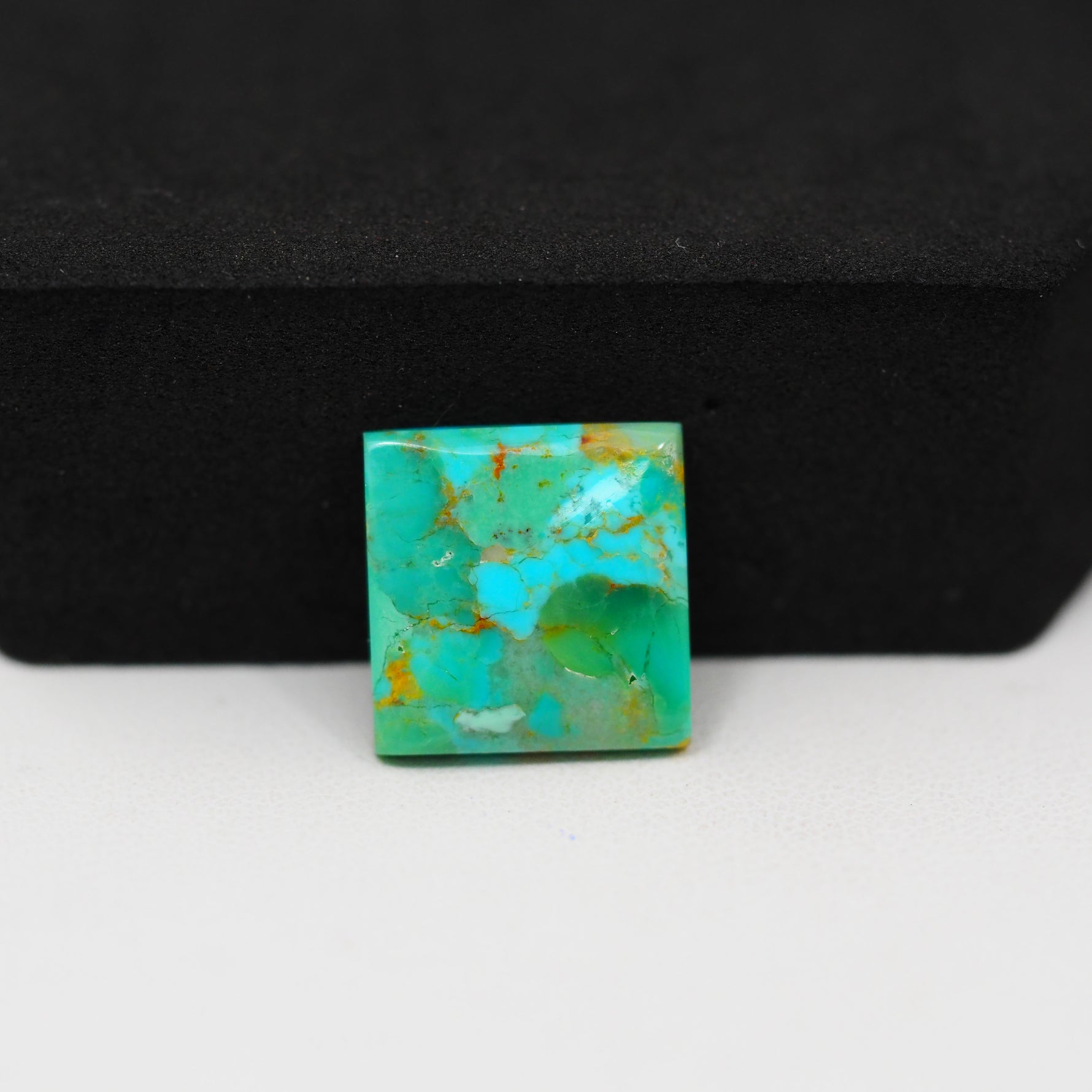 Natural Mohave Turquoise Square Cabochon 14x14mm 6ct - Blue Green - Pedra Gems