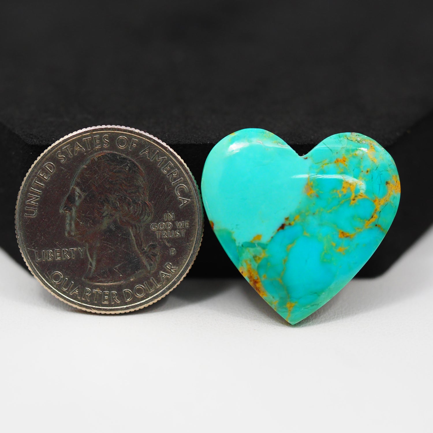 Natural Mohave Turquoise Round Cabochon 26x25mm 17.5ct - Blue Green Rust Band - Pedra Gems