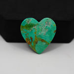 Natural Mohave Turquoise Heart Cabochon 25x25mm 15.5ct - Blue Green - Pedra Gems
