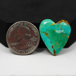 Natural Mohave Turquoise Heart Cabochon 26x23mm 14.5ct - Green Rust Matrix - Pedra Gems
