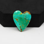 Natural Mohave Turquoise Heart Cabochon 26x23mm 14.5ct - Green Rust Matrix - Pedra Gems