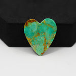 Natural Mohave Turquoise Heart Cabochon 20x20mm 14ct - Blue Green - Pedra Gems