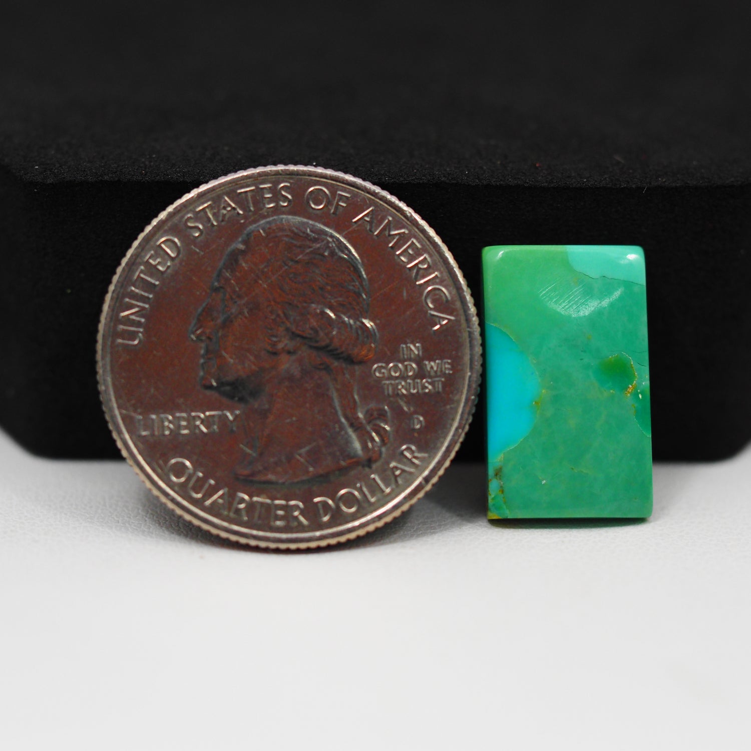 Natural Mohave Turquoise Rectangle Cabochon 17x10mm 5.5ct - Green - Pedra Gems