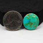 Natural Mohave Turquoise Round Cabochon 19x19mm 9.5ct - Blue Green Rust Matrix - Pedra Gems