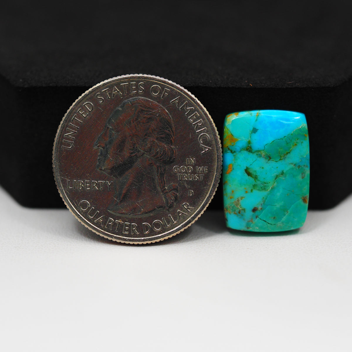 Natural Mohave Turquoise Rectangle Cabochon 17x12mm 8ct - Blue Green - Pedra Gems