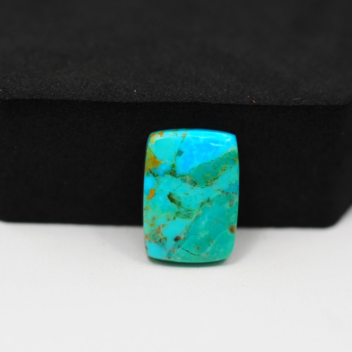 Natural Mohave Turquoise Rectangle Cabochon 17x12mm 8ct - Blue Green - Pedra Gems