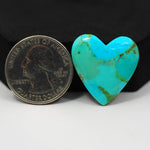 Natural Mohave Turquoise Heart Cabochon 23x23mm 17.5ct - Blue - Pedra Gems