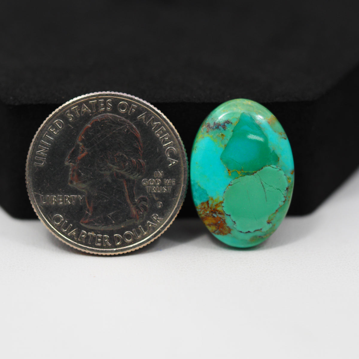 Natural Mohave Turquoise Oval Cabochon 22x15mm 11ct - Green - Pedra Gems