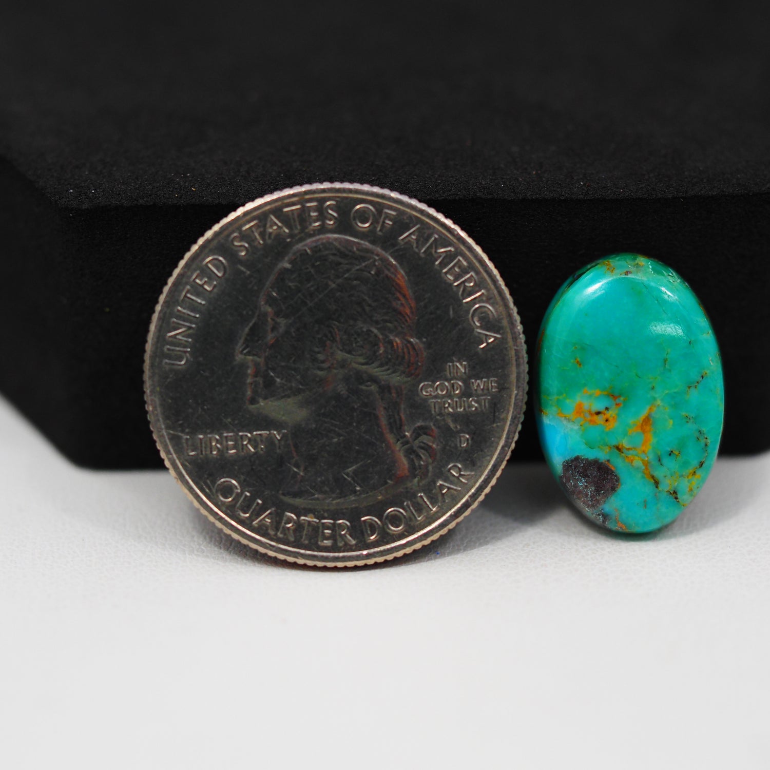 Natural Mohave Turquoise Oval Cabochon 18x12mm 6.5ct - Blue Green Rust Matrix - Pedra Gems