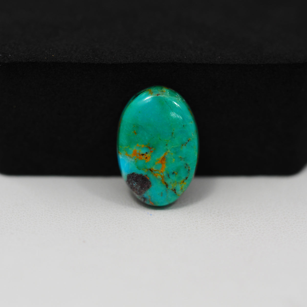 Natural Mohave Turquoise Oval Cabochon 18x12mm 6.5ct - Blue Green Rust Matrix - Pedra Gems