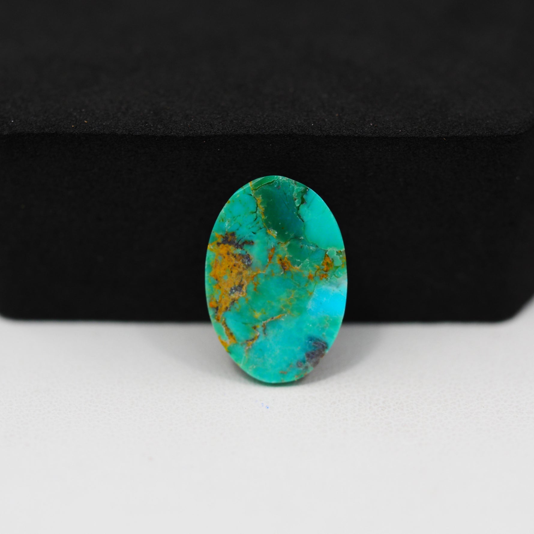 Natural Mohave Turquoise Oval Cabochon 18x12mm 6.5ct - Blue Green Rust Matrix - Pedra Gems