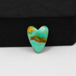 Natural Mohave Turquoise Heart Cabochon 15x12mm 4.5ct - Blue Orange Matrix - Pedra Gems