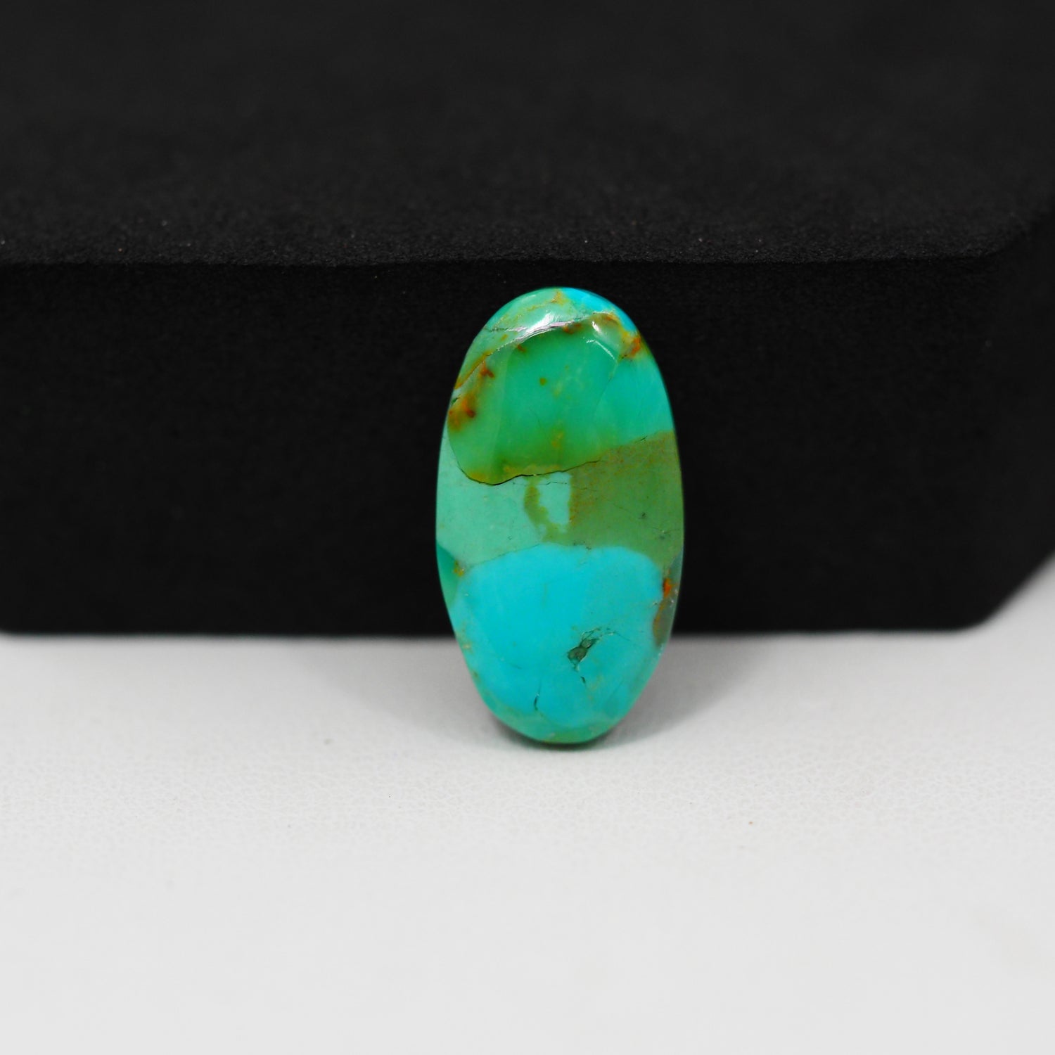 Natural Mohave Turquoise Oval Cabochon 20x11mm 5.5ct - Green - Pedra Gems