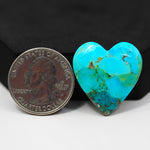 Natural Mohave Turquoise Heart Cabochon 27x24mm 17.5ct - Blue - Pedra Gems