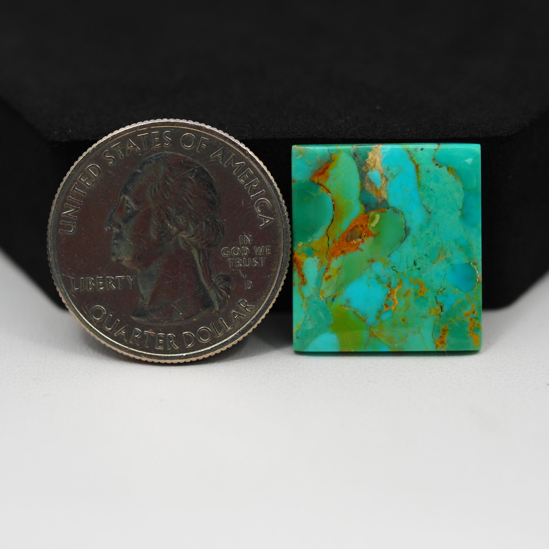 Natural Mohave Turquoise Square Cabochon 20x18mm 11ct - Pedra Gems
