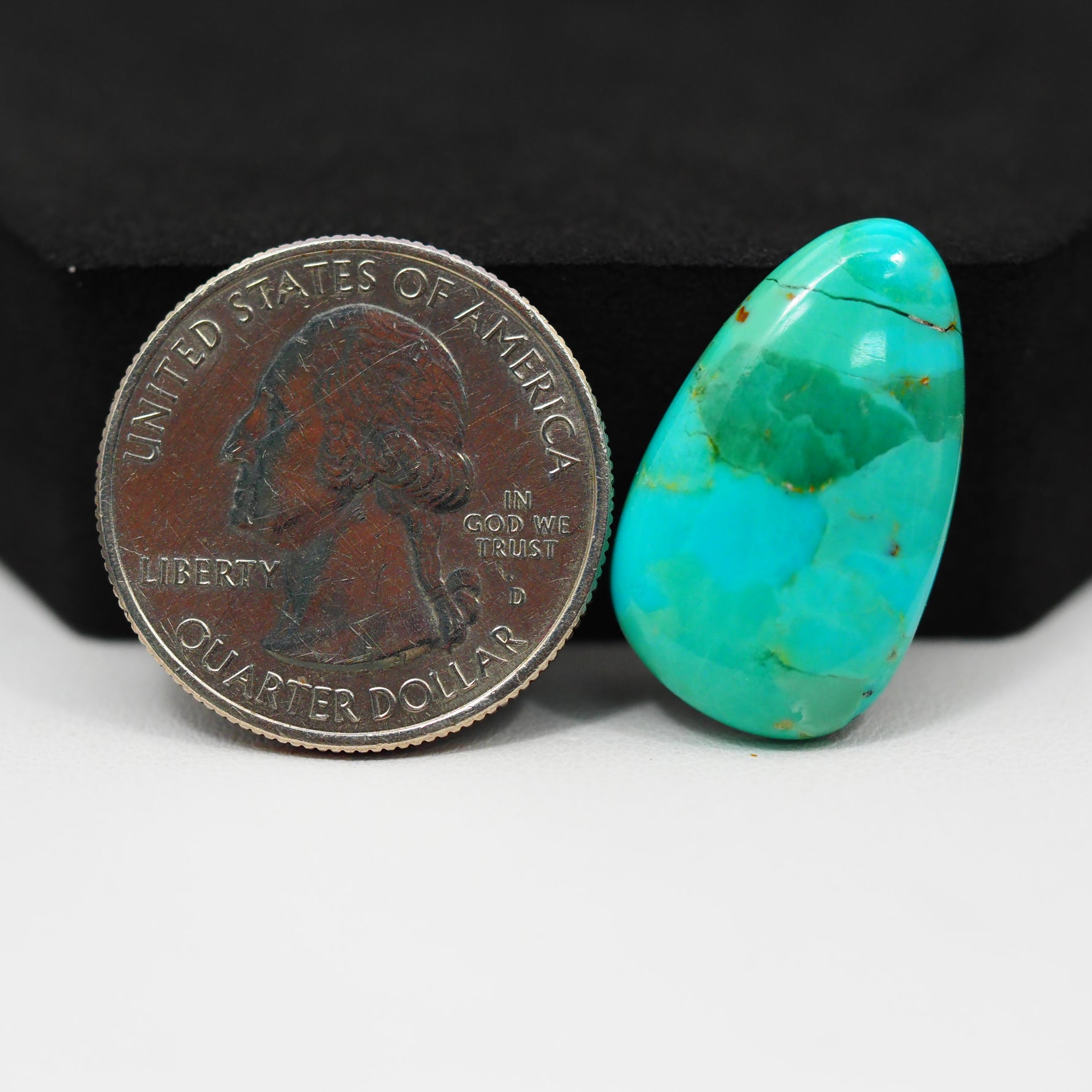 Natural Mohave Turquoise Freeform Cabochon 25x14mm 12ct - Pedra Gems