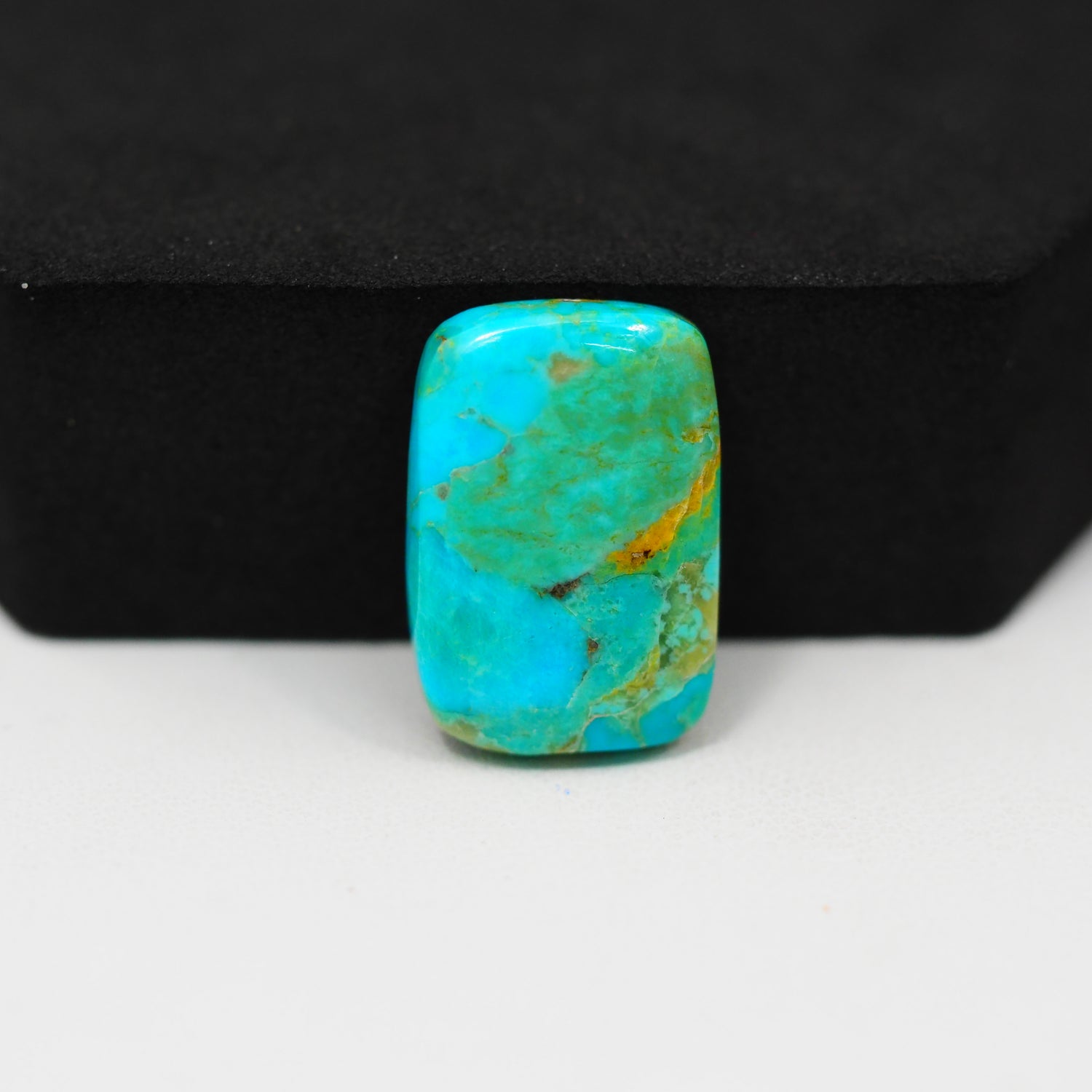 Natural Mohave Turquoise Cushion Cabochon 21x14mm 11ct - Blue Green Rust Matrix - Pedra Gems