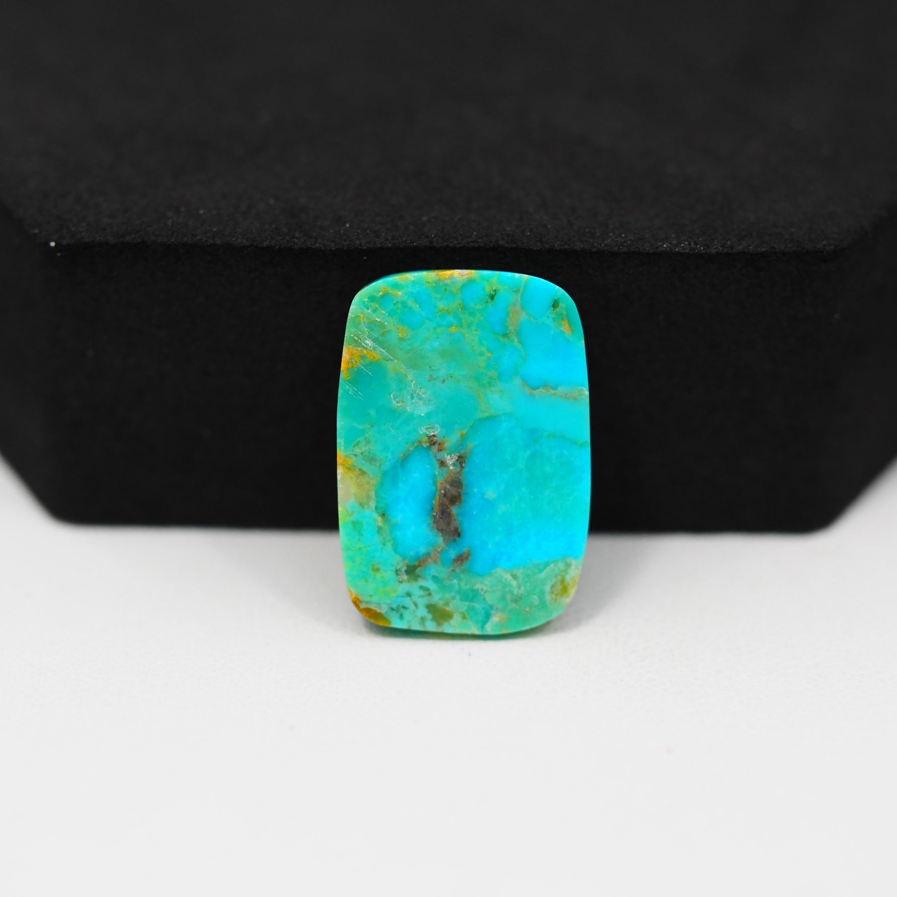 Natural Mohave Turquoise Cushion Cabochon 21x14mm 11ct - Blue Green Rust Matrix - Pedra Gems