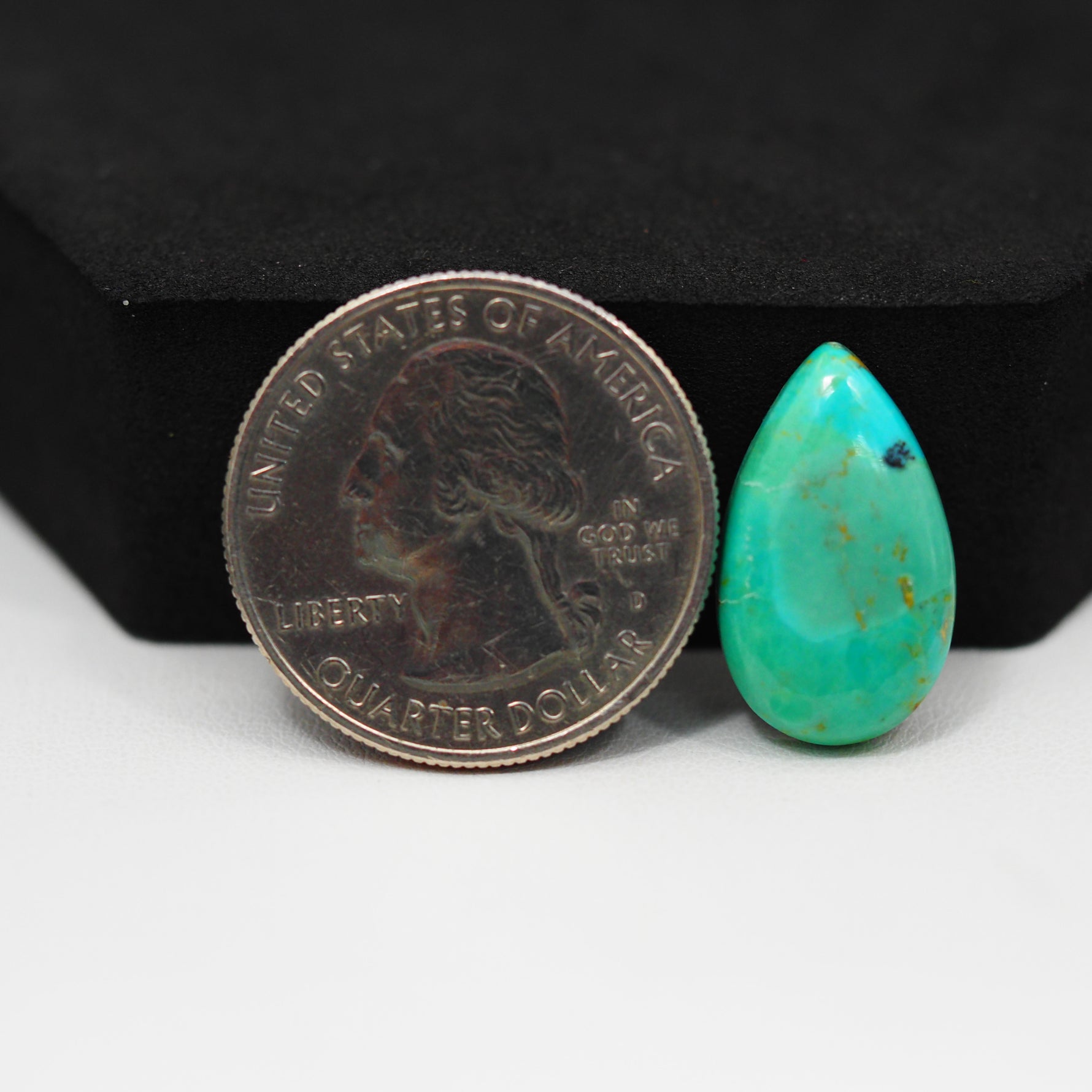 Natural Mohave Turquoise Pear Cabochon 19x12mm 7ct - Blue Green - Pedra Gems