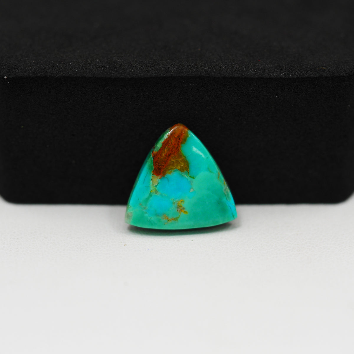 Natural Mohave Turquoise Trapezoid Cabochon 14x13mm 4.5ct - Green Rust Matrix - Pedra Gems