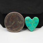 Natural Mohave Turquoise Heart Cabochon 17x17mm 6.5ct - Green - Pedra Gems