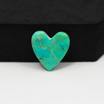 Natural Mohave Turquoise Heart Cabochon 17x17mm 6.5ct - Green - Pedra Gems