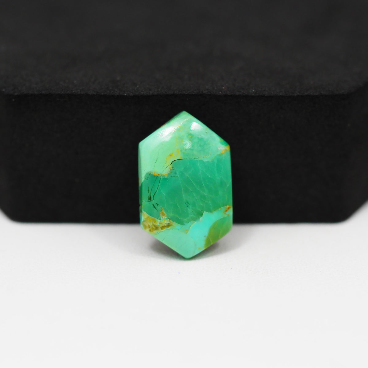 Natural Mohave Turquoise Hexagon Cabochon 17x12mm 6.5ct - Blue Green Rust Matrix - Pedra Gems