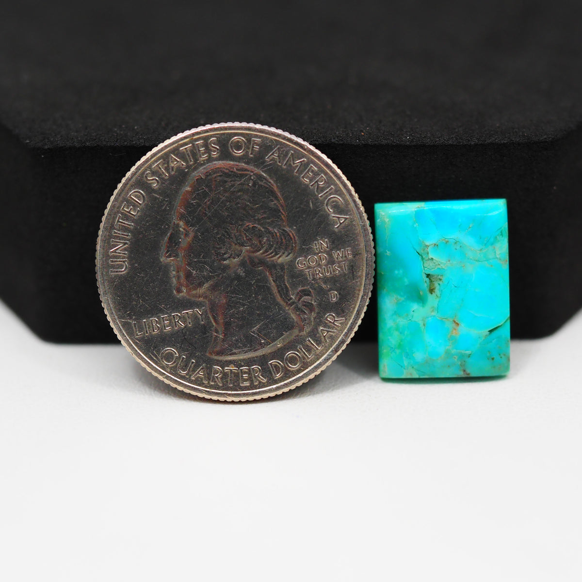 Natural Mohave Turquoise Rectangle Cabochon 15x11mm 6ct - Blue - Pedra Gems