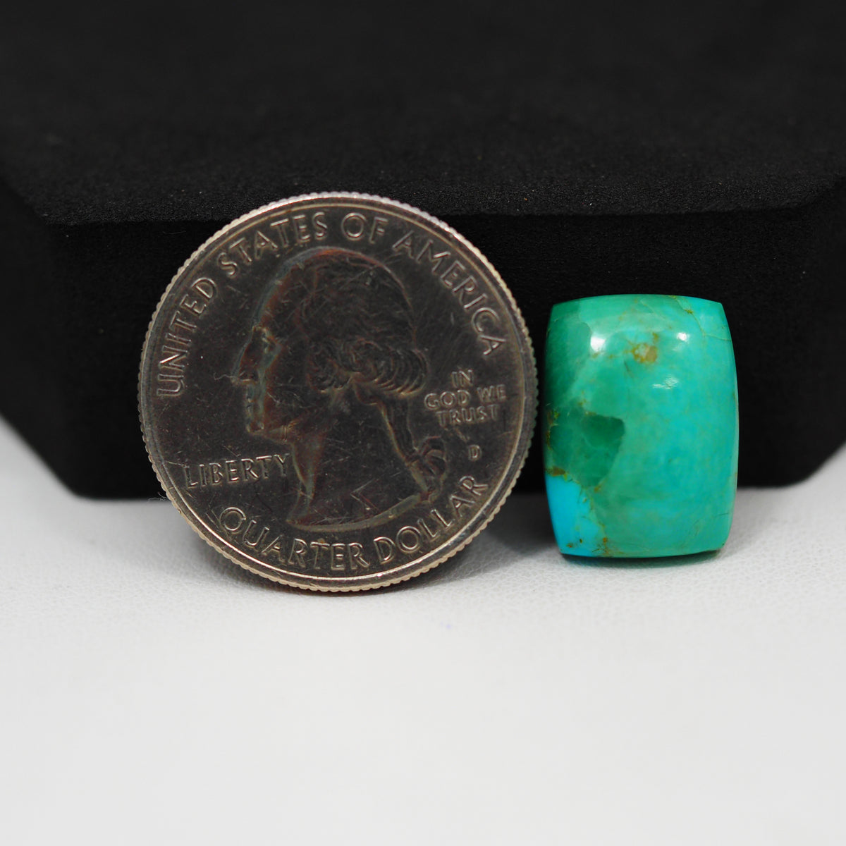 Natural Mohave Turquoise Cushion Cabochon 16x12mm 7.5ct - Green - Pedra Gems