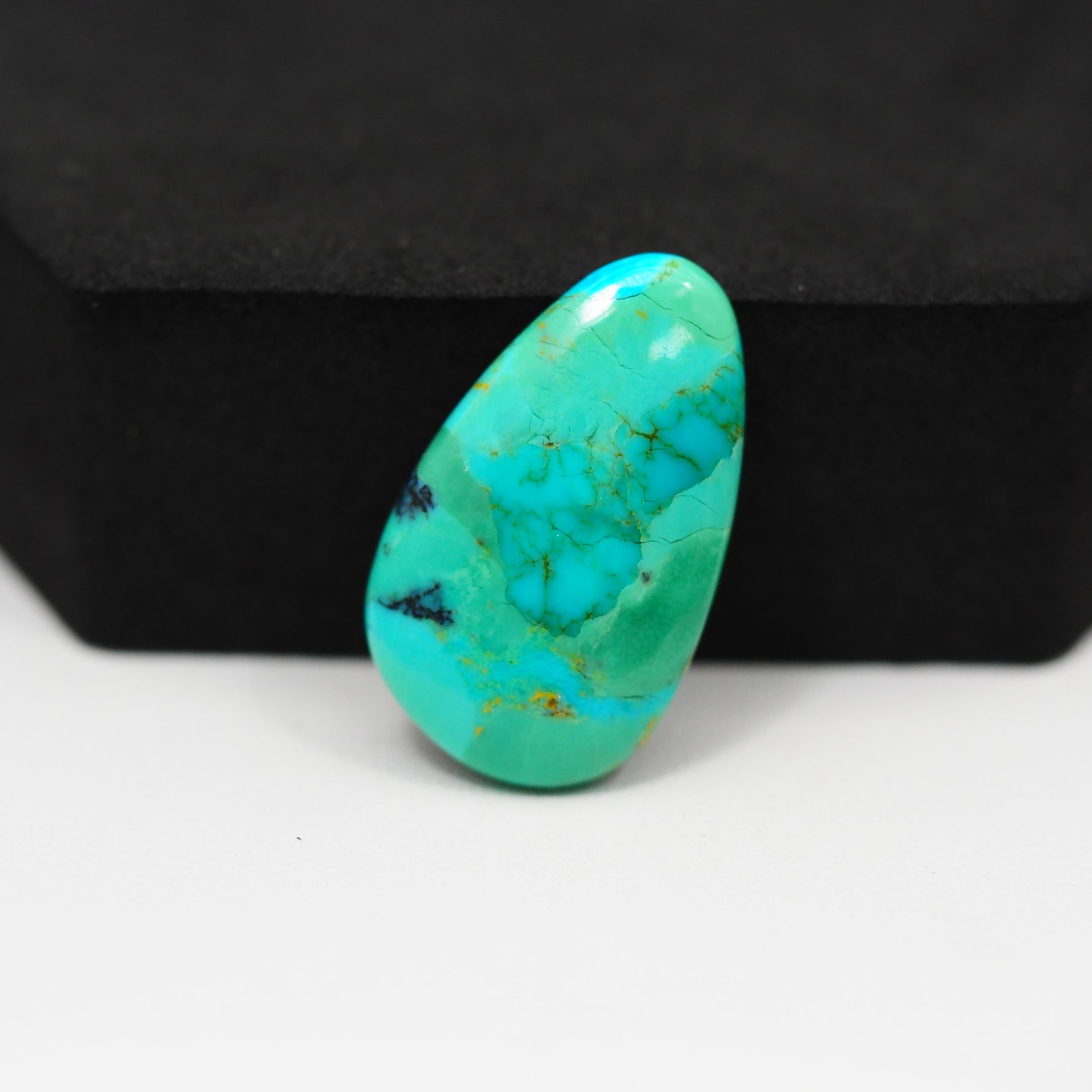 Natural Mohave Turquoise Freeform Cabochon 25x15mm 10.5ct - Blue Green - Pedra Gems