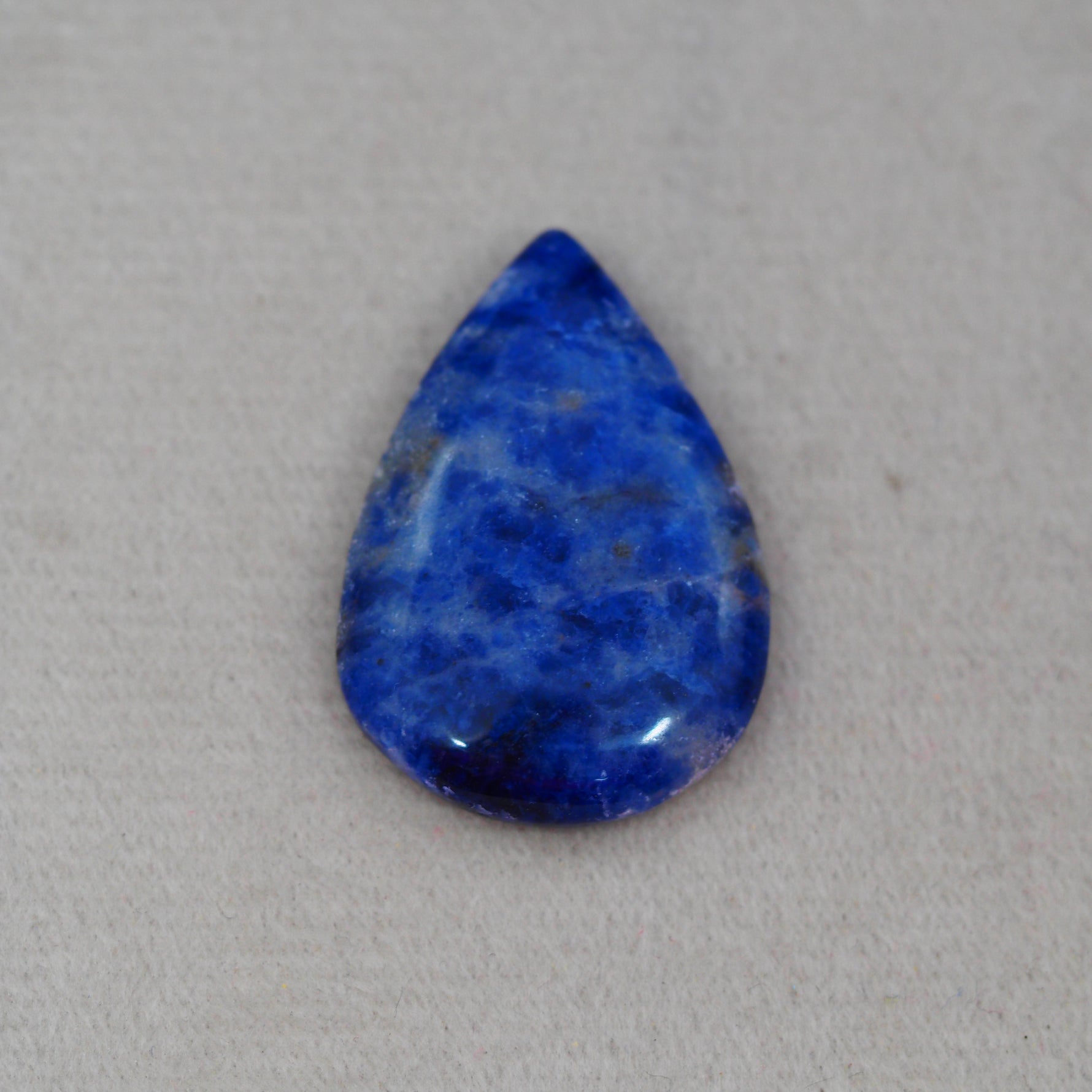 Natural Sodalite Pear Cabochon 32x23mm 31.5ct - Royal Blue with White Calcite Veining - Pedra Gems