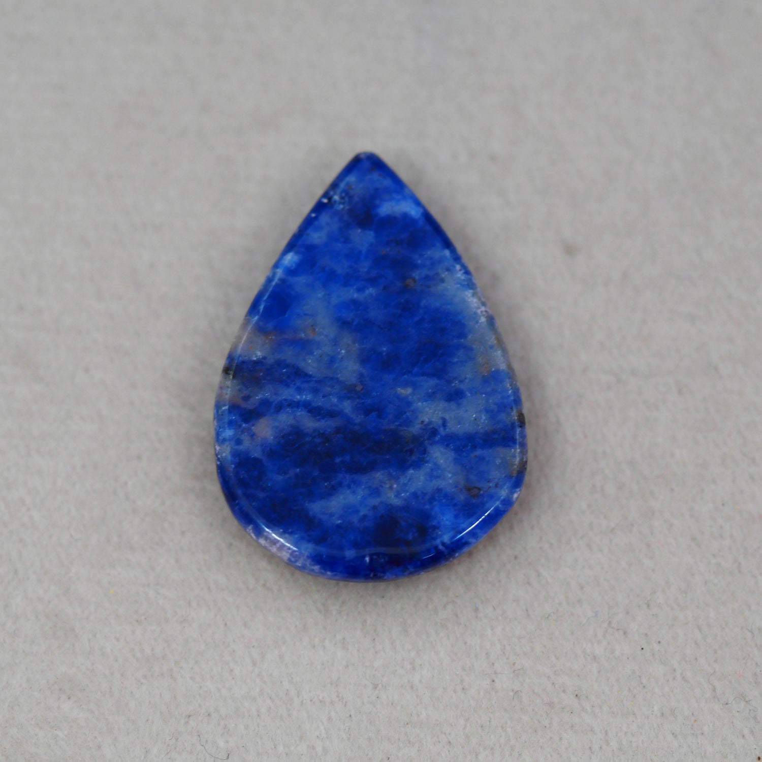 Natural Sodalite Pear Cabochon 32x23mm 31.5ct - Royal Blue with White Calcite Veining - Pedra Gems