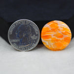 Natural Orange Calcite Round Cabochon 23x23mm 18.5ct - warm honey-orange - Pedra Gems.