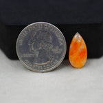 Natural Orange Calcite Pear Cabochon 17x9mm 4.5ct - warm honey-orange - Pedra Gems.