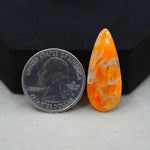 Natural Orange Calcite Pear Cabochon 31x13mm 16ct - warm honey-orange - Pedra Gems.