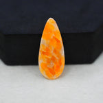 Natural Orange Calcite Pear Cabochon 31x13mm 16ct - warm honey-orange - Pedra Gems.
