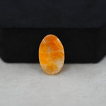 Natural Orange Calcite Oval Cabochon 19x12mm 10.5ct - warm honey-orange - Pedra Gems.