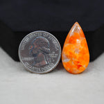 Natural Orange Calcite Pear Cabochon 29x16mm 16ct - warm honey-orange - Pedra Gems.
