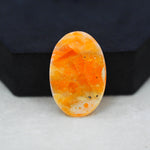 Natural Orange Calcite Oval Cabochon 31x20mm 26.5ct - warm honey-orange - Pedra Gems.