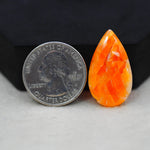 Natural Orange Calcite Pear Cabochon 28x16mm 16.5ct - warm honey-orange - Pedra Gems.